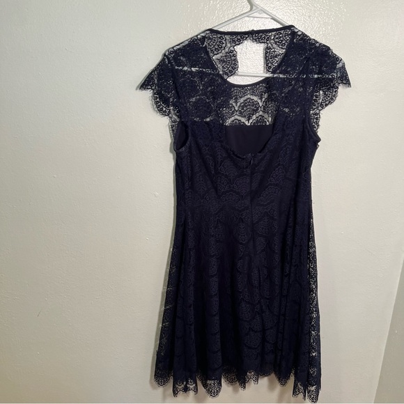 Kensie Fit & Flare Dress Navy Blue Lace 8 - Picture 7 of 15
